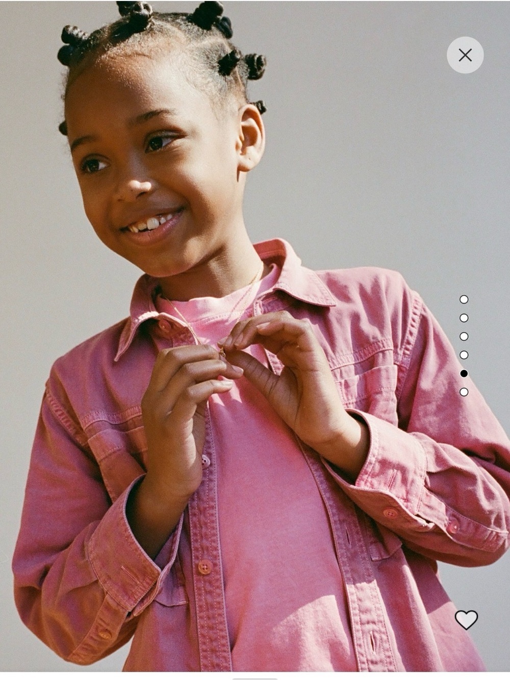 Crewcuts Pink Button-Down Shirt garment dyed denim unisex - Picture 4 of 7